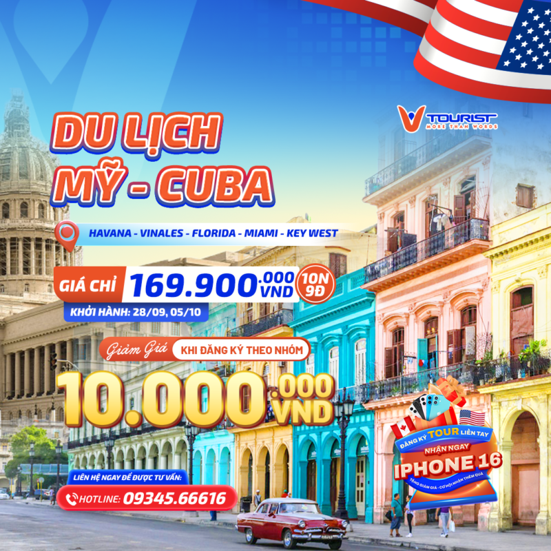 Tour Liên Tuyến Mỹ - Cuba VTourist