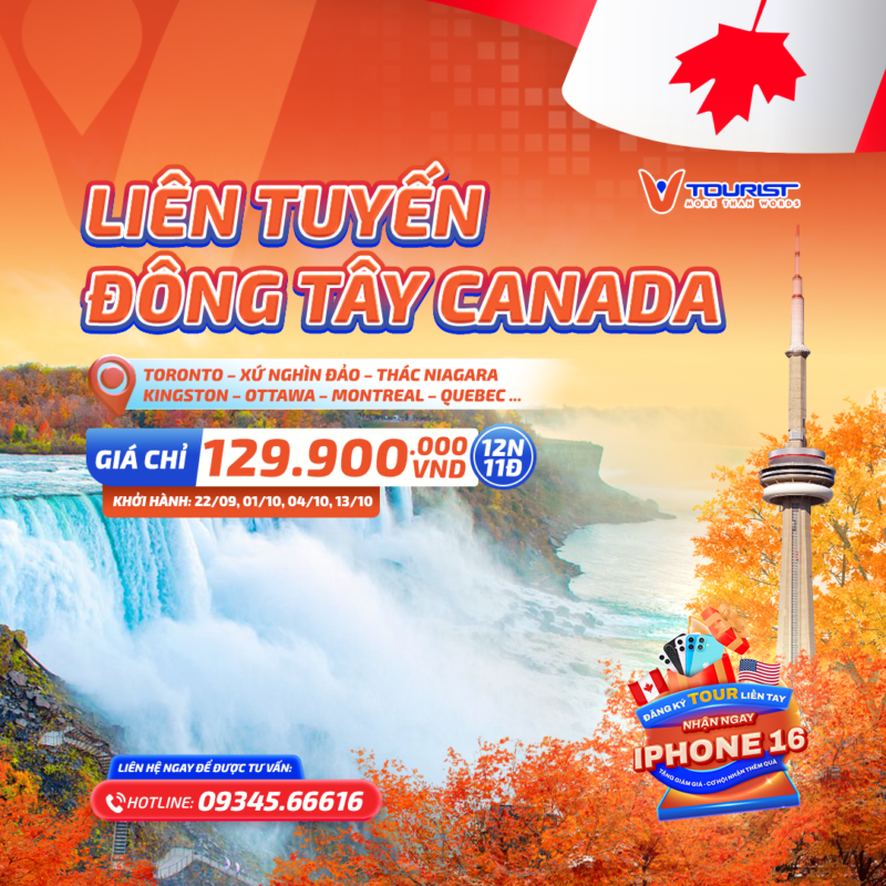 Du Lịch Canada cùng VTourist chỉ từ