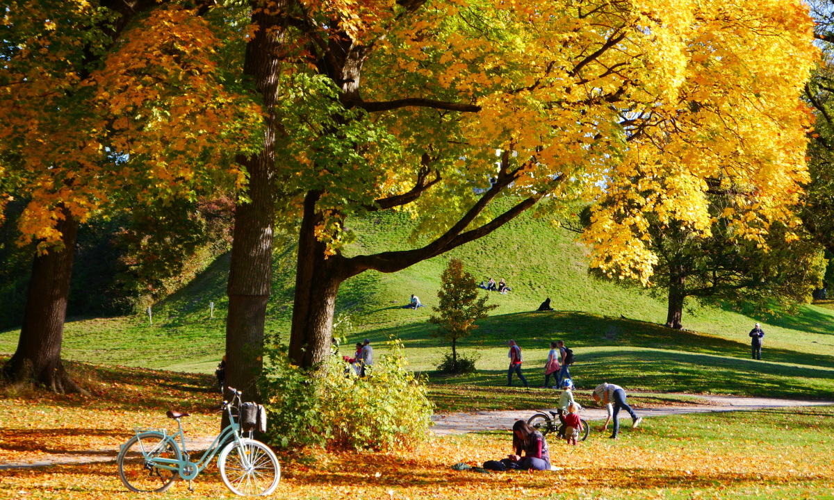 Người dân tận hưởng mùa thu tại công viên Tiergarten ở Đức