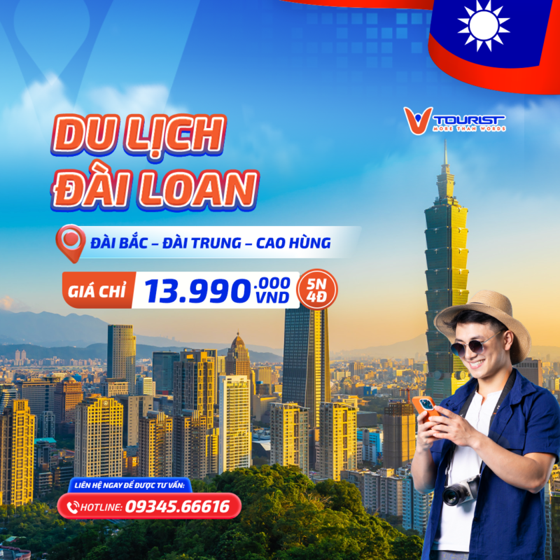 Tour Đài Loan 5N4Đ: Đài Bắc - Đài Trung - Cao Hùng VTourist