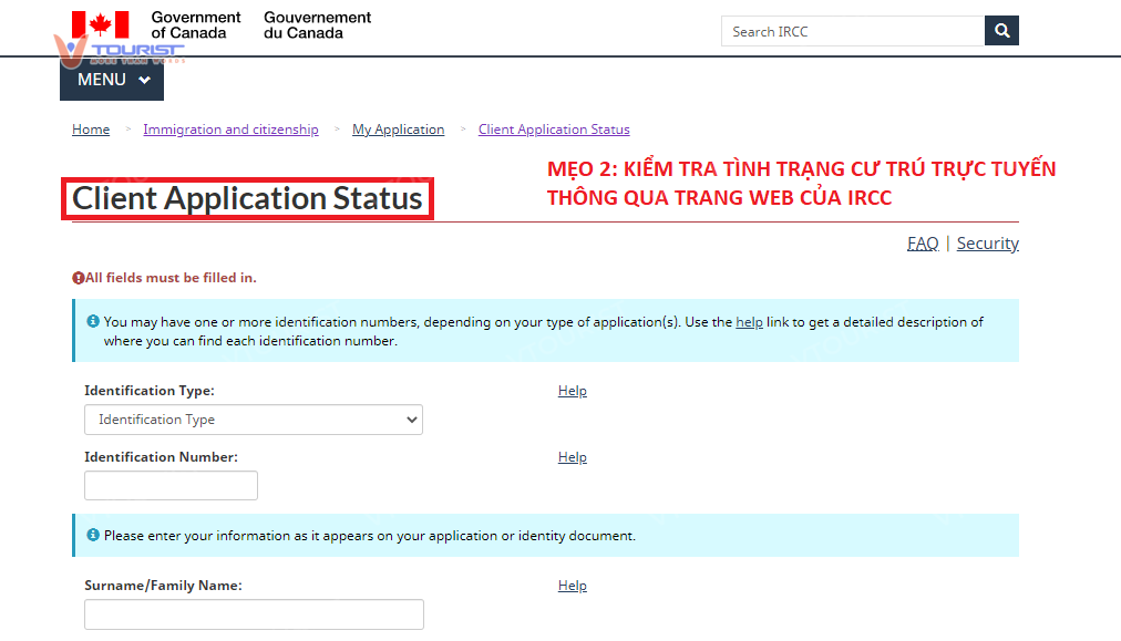 Trang web của Bộ Di Trú Canada (IRCC)