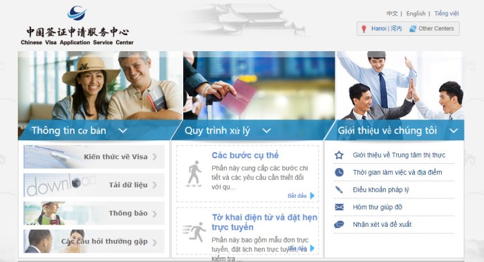 Trang chủ website visaforchina