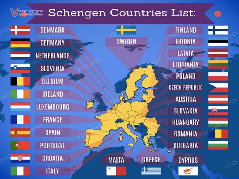 26 quốc gia thuộc khối Schengen