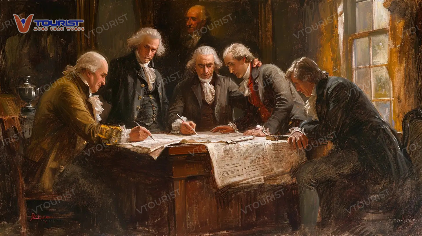 Benjamin Franklin cùng soạn thảo văn bản Tuyên ngôn độc lập Hoa Kỳ