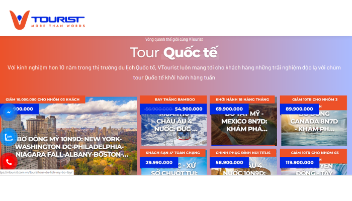 Một số chương trình tour du lịch nổi bật trên website đặt tour online của VTourist.