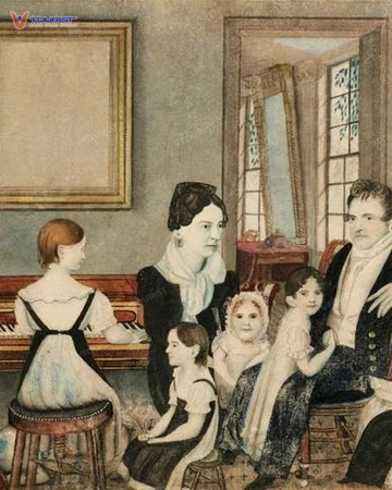 Gia đình Hamilton do Ambrose Andrews vẽ năm 1824