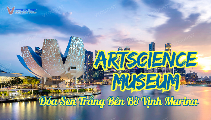 ArtScience Museum – viên ngọc quý bên vịnh Marina của Singapore, với kiến trúc hoa sen ấn tượng, nơi thăng hoa giữa nghệ thuật và công nghệ.