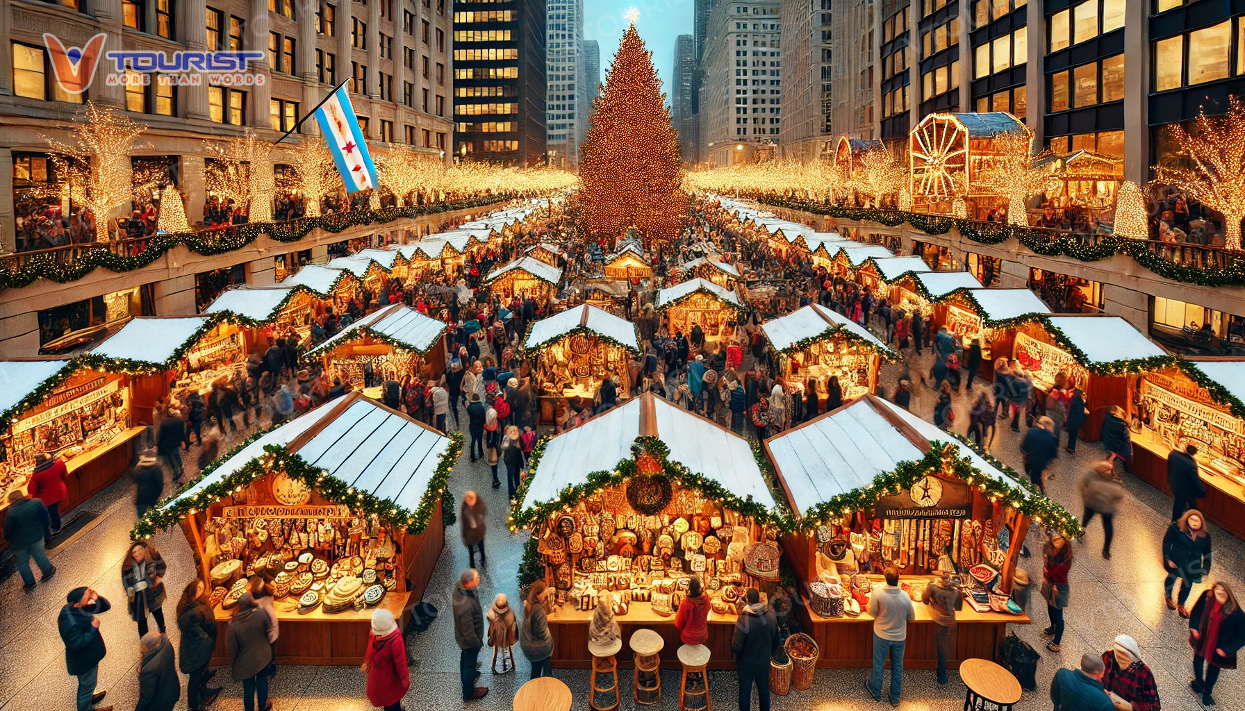 Hội chợ Giáng sinh Christkindlmarket được tổ chức tại Daley Plaza