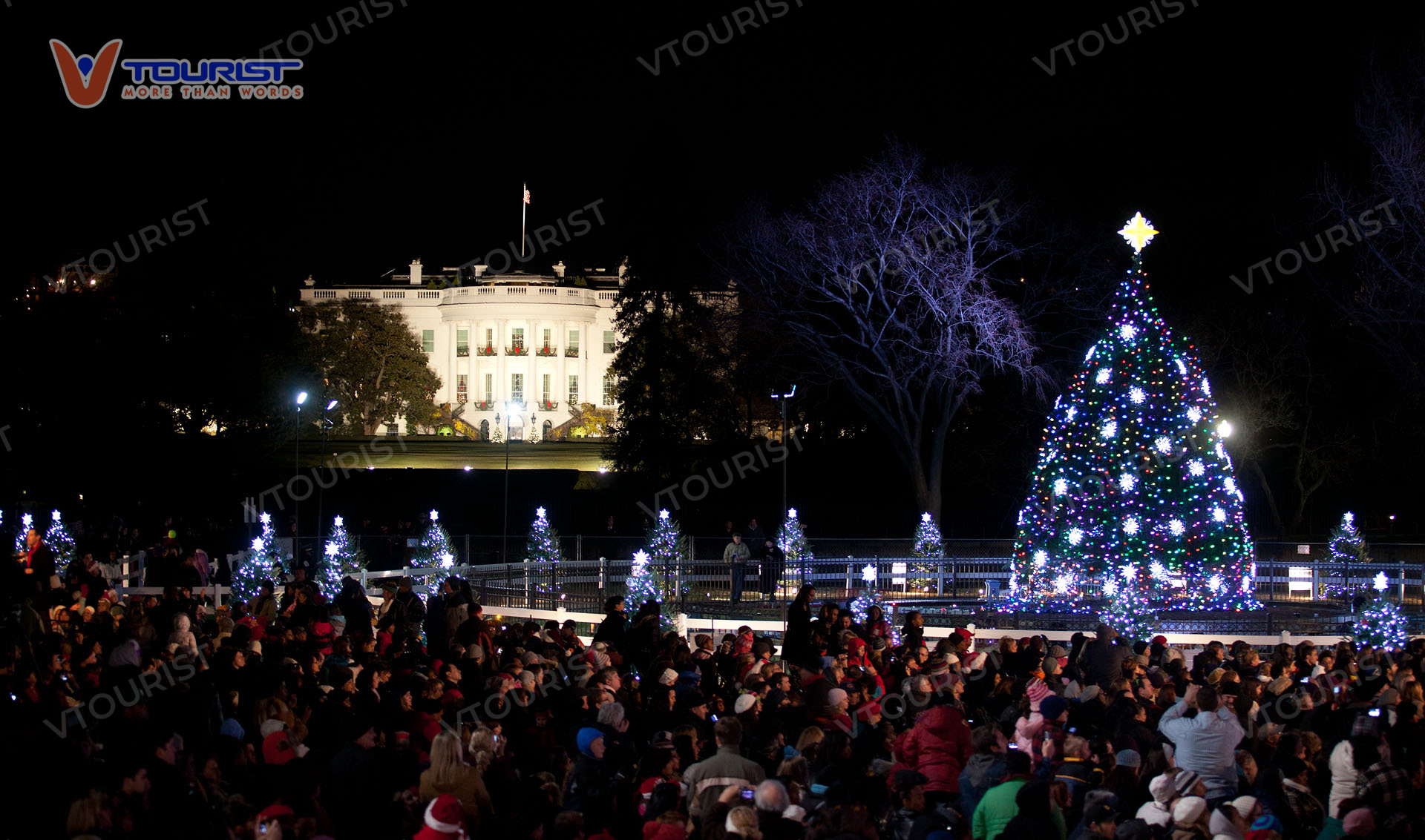 Buổi lễ thắp sáng cây thông Quốc gia (National Christmas Tree Lighting) trước Nhà Trắng