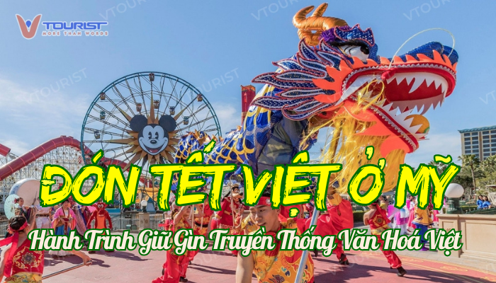 Đón Tết Việt Ở Mỹ là dịp để thưởng thức các món ăn Việt, mua sắm quà Tết, xem trình diễn múa lân sư rồng, tham gia các trò chơi dân gian,...