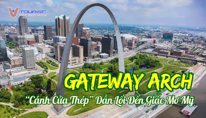 Gateway Arch biểu tượng huyền thoại của St. Louis, với chiều cao khổng lồ và hình dáng cổng vòm độc đáo, biểu tượng của sự vươn lên mạnh mẽ và khát vọng mở rộng lãnh thổ của nước Mỹ.