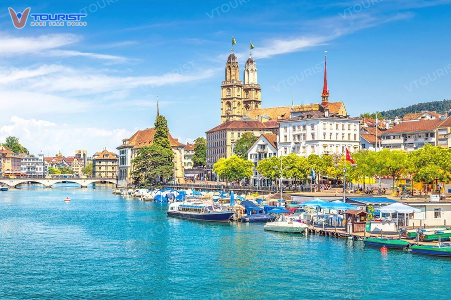 Thành phố Zurich điểm dùng chân mang phong cách châu Âu cổ kính