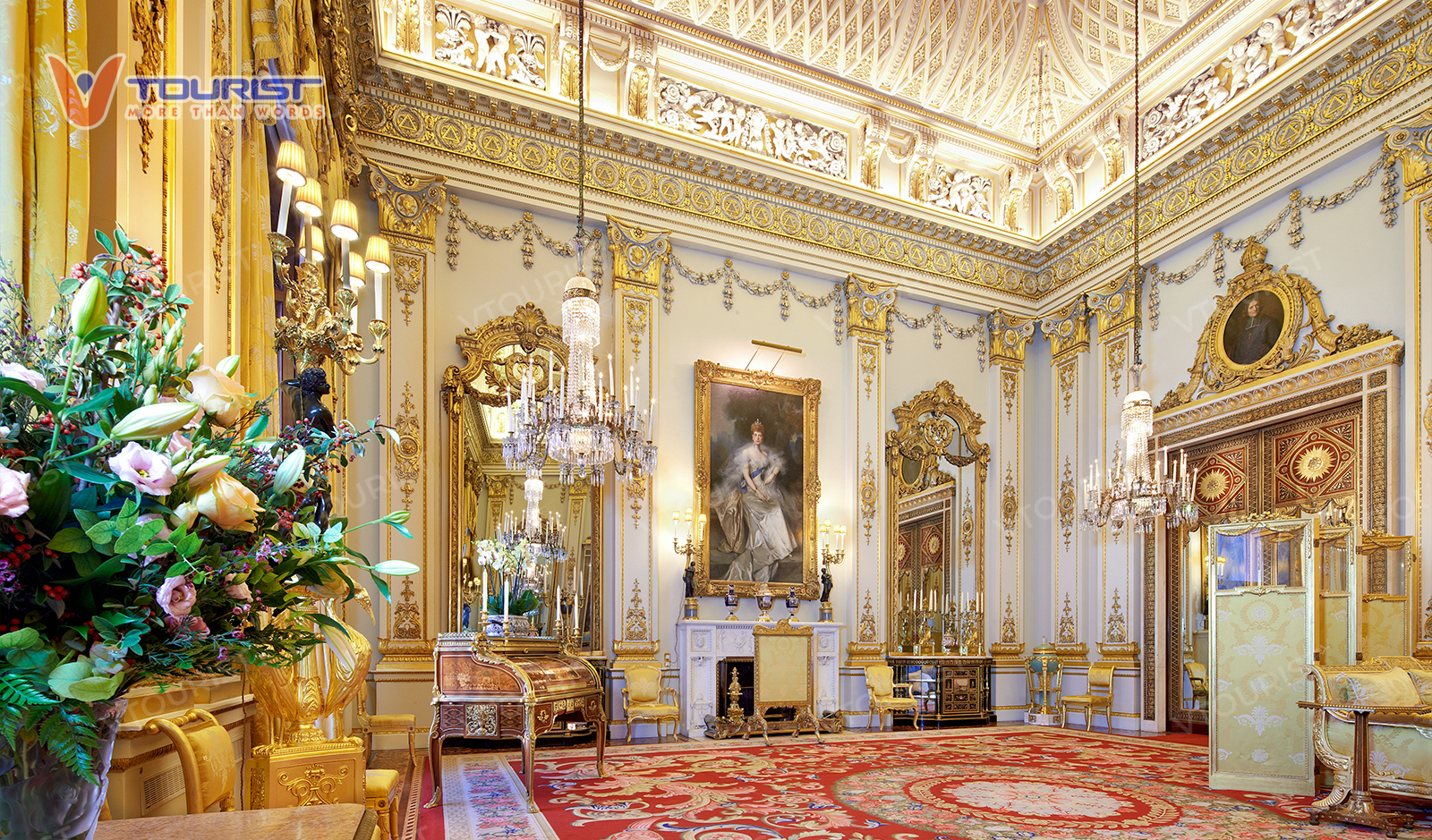 Một trong 19 căn phòng sinh hoạt được hoàng gia Anh cho phép khách vào tham quan