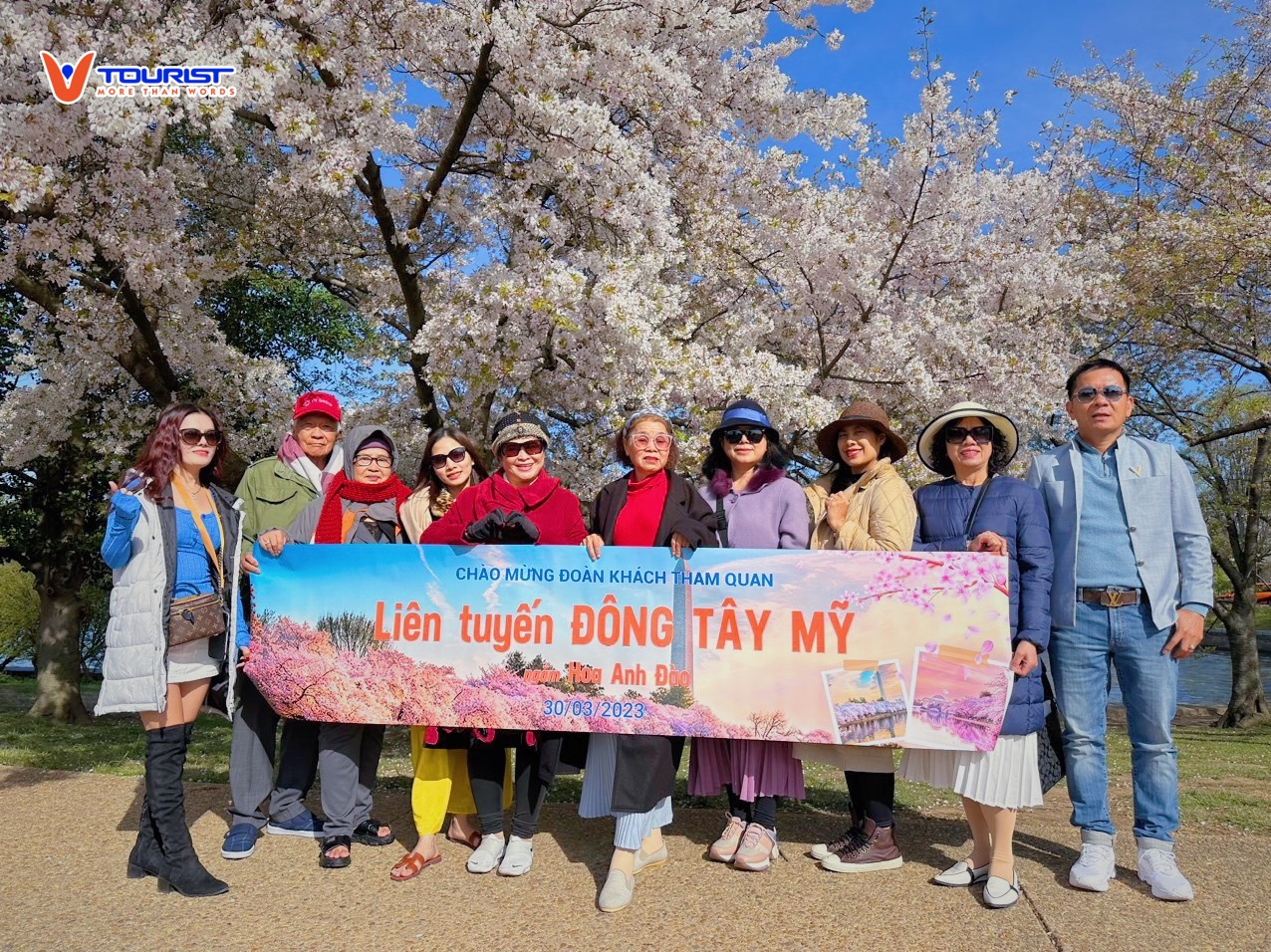 Tour liên tuyến Đông Tây Mỹ mùa hoa anh đào của đoàn khách VTourist